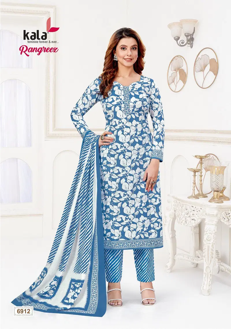 Rangreez Vol 1 By Kala Cotton Printed Kurti With Bottom Dupatta Wholesale Online